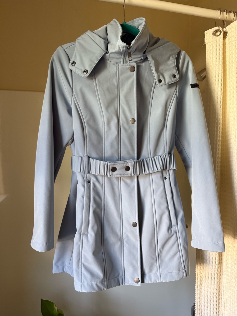 Nautica Women’s Light Blue Hooded Trench Coat